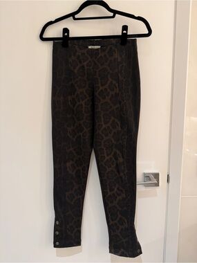 Anatomie Kids Leopard-Print Ponte Leggings in Brown and Black